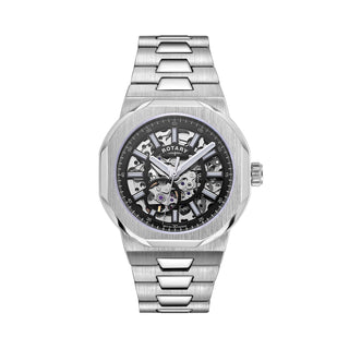 Rotary 40mm Skeleton Sport Stainless Steel Automatic Watch