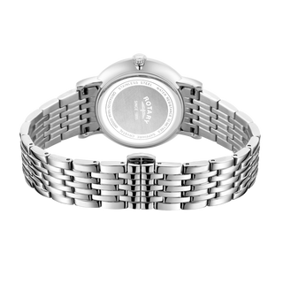 Rotary 37mm Windsor Stainless Steel Blue Quartz Watch