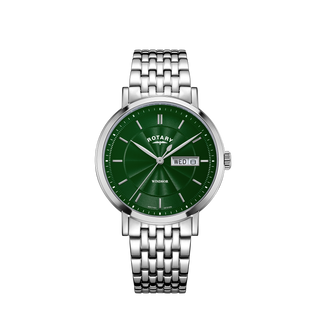 Rotary 37mm Windsor Stainless Steel Green Quartz Watch