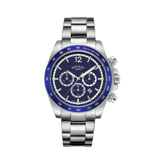 Rotary 41mm Henley Chronograph Stainless Steel Blue Quartz Watch