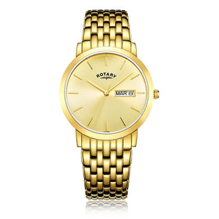 Rotary 38mm Yellow Gold Plated Gold Quartz Watch