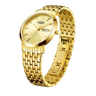 Rotary 38mm Yellow Gold Plated Gold Quartz Watch