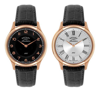 Rotary 42mm Revelations Double Faced Watch with a Black Leather Strap