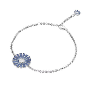 Georg Jensen Silver Blue Daisy Bracelet