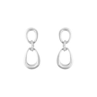 Georg Jensen Silver Diamond 0.05ct Offspring Earrings