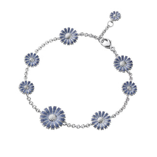 Georg Jensen Silver Multi Blue Daisy Bracelet