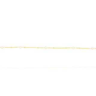 Gold Plated Five Pearl & Chain Bracelet