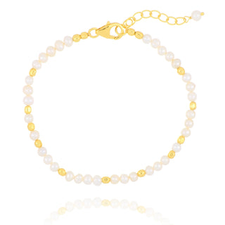 Gold Plated Pearl Beaded Bracelet