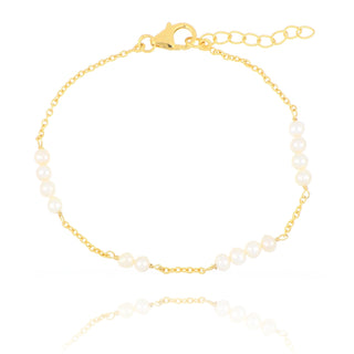 Allum & Sidaway Jewellery Gold Plated Pearl & Chain Bracelet 1544578