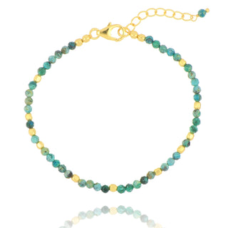 Gold Plated Turquoise Beaded Bracelet