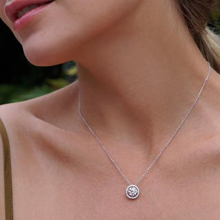 Carat* London White Gold Plated Round CZ Gwen Necklace