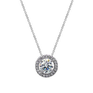 Carat* London White Gold Plated Round CZ Gwen Necklace