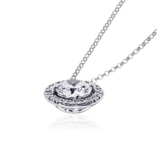 Carat* London White Gold Plated Round CZ Gwen Necklace