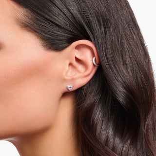 Thomas Sabo Silver Pink Zirconia Heart Stud Earrings