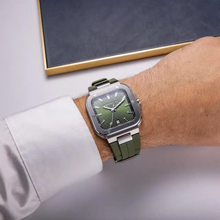 Michel Herbelin Watches Herbelin Gents Stainless Steel 39mm Cap Camarat Khaki Square Quartz Watch 3318041