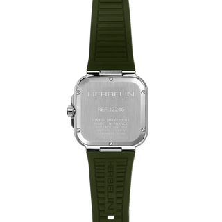 Michel Herbelin Watches Herbelin Gents Stainless Steel 39mm Cap Camarat Khaki Square Quartz Watch 3318041