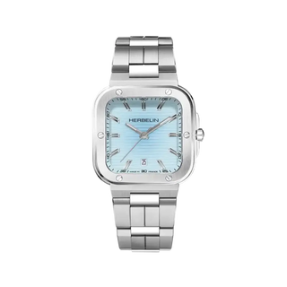 Michel Herbelin Watches Herbelin Gents Stainless Steel 39mm Cap Camarat Square Quartz Watch 3317027