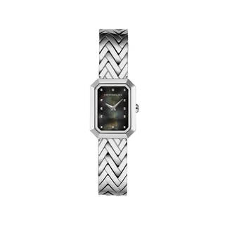 Michel Herbelin Watches Herbelin Ladies Stainless Steel 26.4mm Black Mother of Pearl Octogône Quartz Watch 3307066