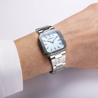 Michel Herbelin Watches Herbelin Ladies Stainless Steel 30mm Cap Camarat Square Arctic Blue Quartz Watch 3307070