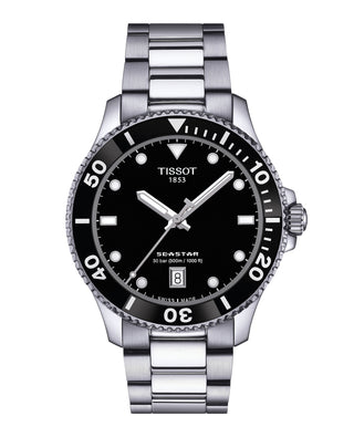Tissot 40mm Seastar 1000 Stainless Steel Black Quartz Watch