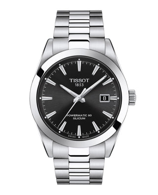Tissot 40mm Gentleman Powermatic 80 Stainless Steel Black Automatic Watch