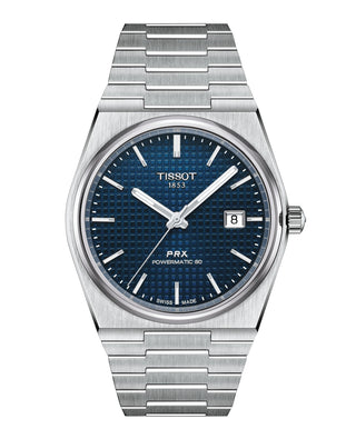 Tissot 40mm PRX blue stainless steel watch
