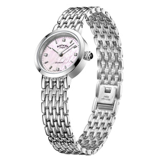 Rotary 23mm Stainless Steel Mother-of-Pearl Diamond Quartz Watch