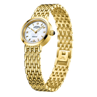 Rotary 23mm Yellow Gold Plated Traditional Diamond Quartz Watch