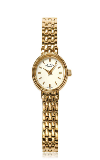 Rotary 18mm Yellow Gold Plated Oval Quartz Watch