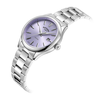 Rotary 32mm Oxford Stainless Steel Purple Quartz Watch