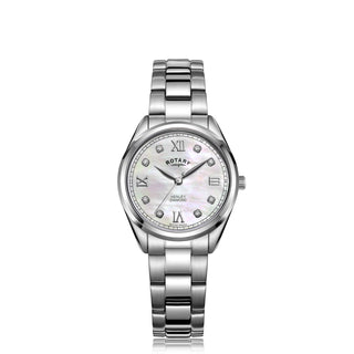 Rotary 30mm Henley Stainless Steel Mother-of-Pearl Diamond Quartz Watch