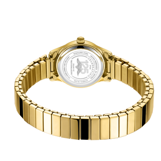 Rotary 24mm Yellow Gold Plated Expandable Bracelet Quartz Watch