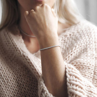 Carat* London White Gold Plated CZ Lexi Tennis Bracelet