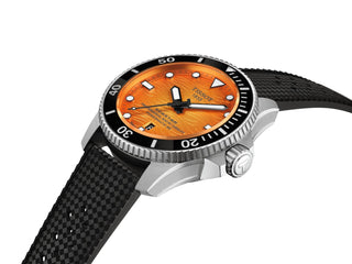 Tissot Watches Tissot Seastar 44mm Orange Automatic Watch with a Black Rubber Strap 3818111