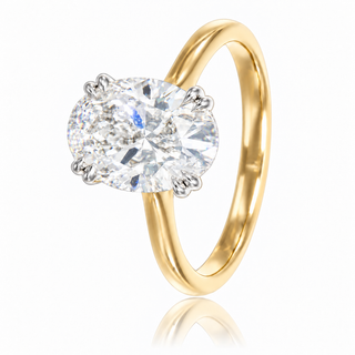 Allum & Sidaway Jewellery 18ct Yellow Gold 3.05ct Lab Grown Oval Cut Diamond Solitaire Ring 6020166