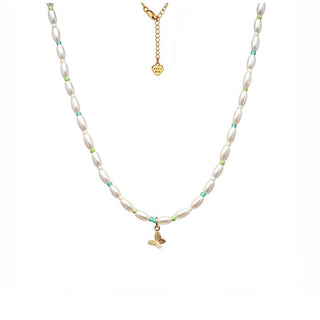 Annie Haak Jewellery Annie Haak Gold Plated Silver Papillion Pearl Turquoise Necklace 1515103