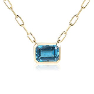 9ct Yellow Gold 1.83ct Octagon London Blue Topaz Pendant