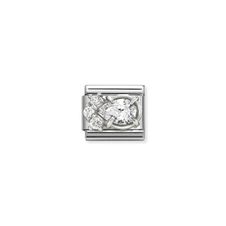 Nomination Stainless Steel Composable Classic CZ White Drop Link