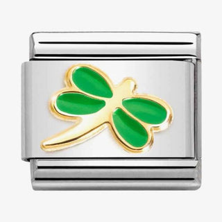 Nomination Stainless Steel Composable Classic Green Enamel Dragonfly Link