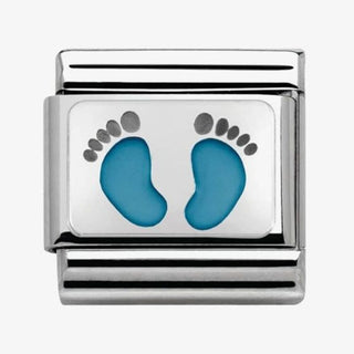 Nomination Stainless Steel Composable Classic My Family Blue Baby Feet Links