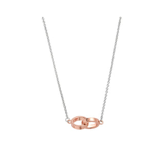 Olivia Burton Silver and Rose Gold Plated Interlinked Necklace