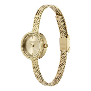 Olivia Burton 20mm Gold Plated Finery Mesh Quartz Watch 2
