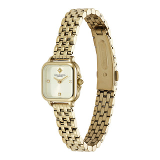 Olivia Burton 20mm Gold Plated Mini Grosvenor Ivory Quartz Watch