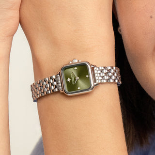 Olivia Burton Watches Olivia Burton 20mm Sage Green Mini Grosvenor Stainless Steel Quartz Watch 3202037