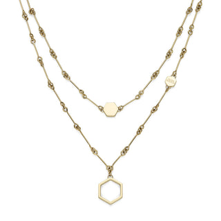 Olivia Burton Jewellery Olivia Burton Gold Plated Honeycomb Double Chain Necklace 3212044
