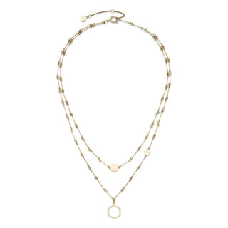 Olivia Burton Jewellery Olivia Burton Gold Plated Honeycomb Double Chain Necklace 3212044