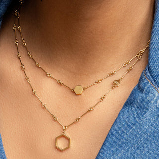 Olivia Burton Jewellery Olivia Burton Gold Plated Honeycomb Double Chain Necklace 3212044