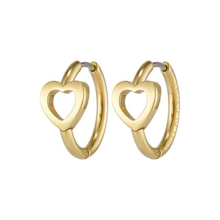 Olivia Burton Gold Plated Kindred Interlink Heart Hoop Earrings