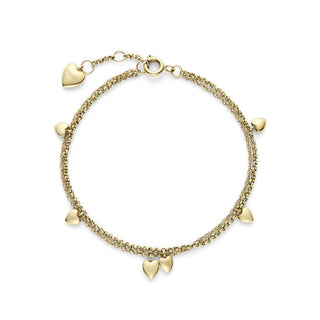 Olivia Burton Jewellery Olivia Burton Gold Plated Mini Heart Double Row Chain Bracelet 3211076