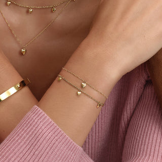 Olivia Burton Jewellery Olivia Burton Gold Plated Mini Heart Double Row Chain Bracelet 3211076